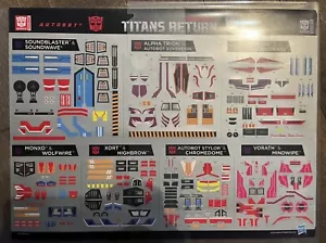 2016 Hasbro Transformer Titan Return STICKERS Soundwave+Alpha Trion+Astrotrain++ - Picture 1 of 1