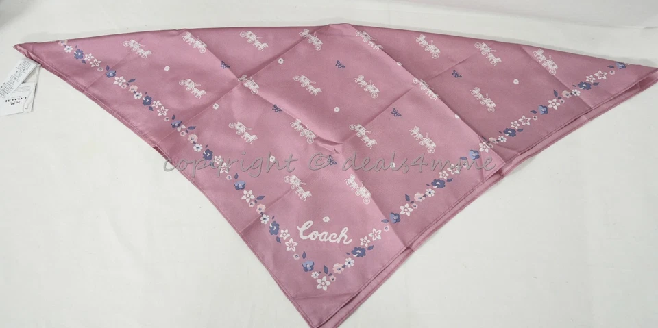 Coach F41815 Women Horse Carriage 100 Silk Bandana Scarf