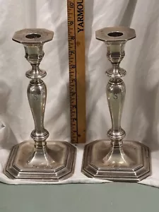 Tiffany Hamilton Gramercy 9” Sterling Silver Baroque candlesticks pair 1907-40 - Picture 1 of 8
