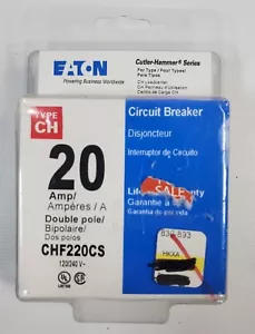 Eaton 20 AMP doppelpoliger Leistungsschalter ~ Typ CH ~ Modell #CHF 220CS - Bild 1 von 3