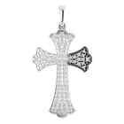 Micro Pave Cross Pendant In 14K White Gold (1/2 Ct.Tw)