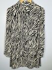 Vintage Shirt Size 16 90s Marks & Spencer Animal Print Long Sleeves Button Up