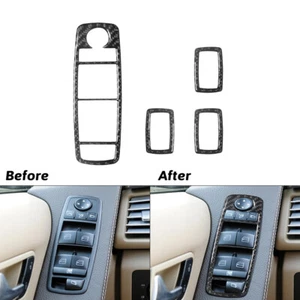 Cubierta de interruptor de elevación de ventana de fibra de carbono 4 piezas para Mercedes Benz Clase R R R350 09-12 - Imagen 1 de 11