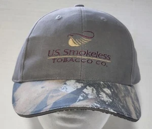 US Smokeless Tobacco Co Hat Mossy Oak Baseball Cap Camo Hunting Adjustable - Picture 1 of 17