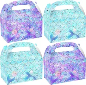 24 Pack Mermaid Party Favor Goodie Gift Boxes, Mermaid Paper Gift Boxes Bags for - Picture 1 of 12