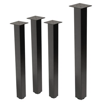 4x Patas de mesa 90cm de acero gris oscuro 8x8cm para muebles altura regulable - Imagen 1 de 4