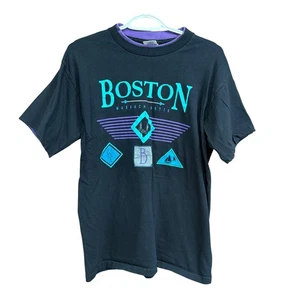 Vintage Boston Massachusetts T-Shirt Belton Made In USA Tourist Souvenir Tee - Picture 1 of 6