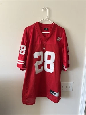 Men’s Adidas Wisconsin Badgers Monte Ball #28 NCAA Jersey Stitched Sz XL - Red - Image 1 of 4