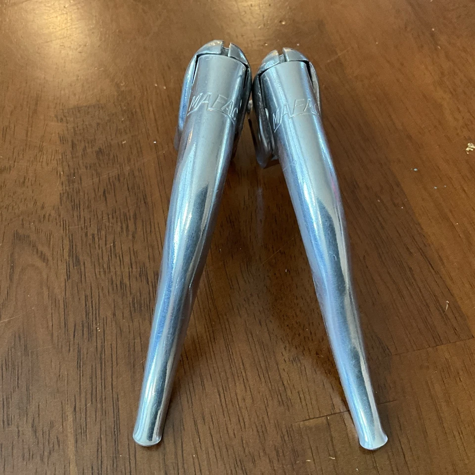 Juego de palancas de freno Mafac vintage NOS - carretera - plata - Francia Foto 1 de 4