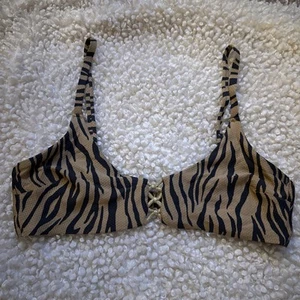Aerie Scoop Zebra Print Swim Bikini Top - Picture 1 of 2