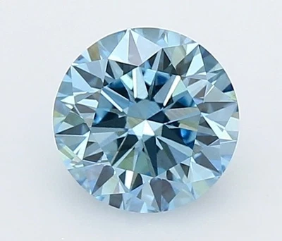 Round 1.20ct Fancy Vivid  Blue VS2 CVD Loose Lab Grown Diamond - Image 1 of 3