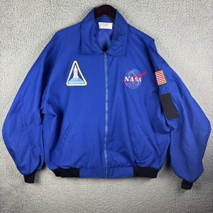 Vintage Morningstar NASA Flight Jacket Men’s XXL Blue Bomber Space Shuttle 90's - Picture 1 of 16