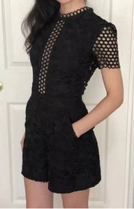 Ted Baker Black Lace Playsuit Size 0 - Picture 1 of 8