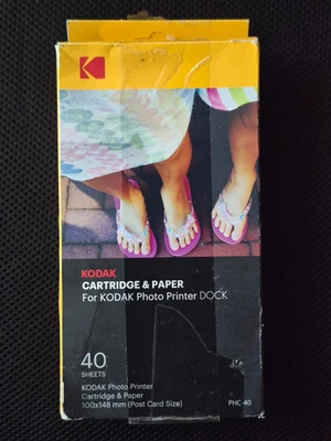 New Kodak PHC-40 Cartridge & Paper For Kodak Photo Printer Dock 40 Sheets OEM - Image 1 of 3