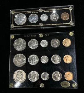 1954 SILVER UNCIRCULATED MINT SET (P,D,S) & 1954 U.S PROOF SET (P) CAPITAL CASES - Picture 1 of 11