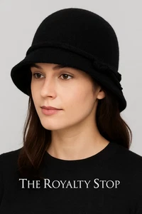 Liz Claiborne Vintage Caballo Loco Negro Tejido Cloche Sombrero Cubo Talla Única - Imagen 1 de 4