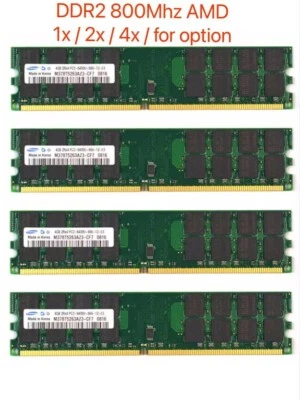 Samsung 16GB (4X 4GB) DDR2 800Mhz PC2-6400 AMD DIMM Non-ECC Desktop Memory Ram - Image 1 of 4