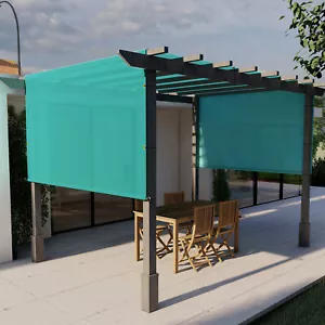 3-9ft Replacement Pergola Shade Cover Panel w/ Rod Pocket Yard Garden Turquoise - Picture 1 of 10