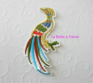 Écusson Patch Paon Brodé Thermocollant ou à Coudre Article Neuf **5x9,7cm** - Imagen 1 de 1