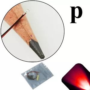 50 x 12v 0402 1005 Rojo Pico SMD LED Luz Precableada Plomos Soldados 9v 18v 6v 5v - Imagen 1 de 4