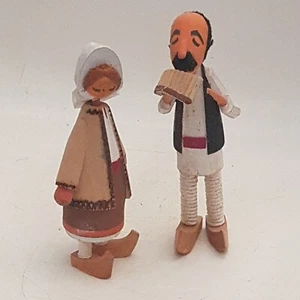 Scandinavian Wooden Figurines Hand Carved and Hand Painted Vintage (A3) - Picture 1 of 12