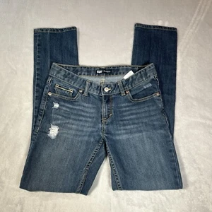 Levi's Jeans Girls Size 14 Blue Denim Boyfriend Straight Leg Distressed Stretch - Picture 1 of 11