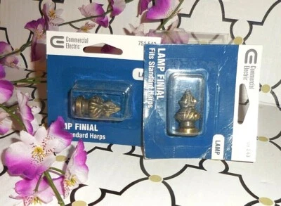 2 acabados de lámpara de latón antiguo eléctricos comerciales ~ bellota ~ se adapta a arpas estándar Foto 1 de 4