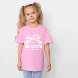 Big Sister Kids T-Shirt Girls this is what an Awesome Sister looks like - Picture 1 of 10