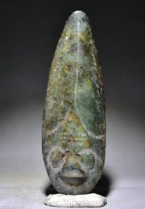 3.6" Old Chinese Hongshan Culture Jade Carved People Head Statue Amulet Pendant - Picture 1 of 4