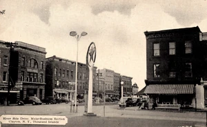 Clayton NY Riverside Drive Business Center Thousand Islands Texaco Gas Sign Cars - Picture 1 of 4