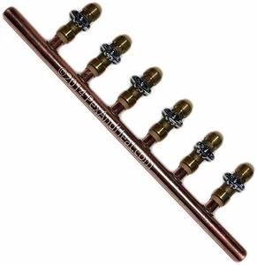 6 puertos PEX colector de plomería 3/4 macho 1/2 válvula de bola con PUSH FIT extremo abierto - Imagen 1 de 2