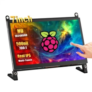 7'' Touch Screen Monitor for Raspberry Pi HDMI IPS HD 1024*600 Mini LCD Display - Picture 1 of 11