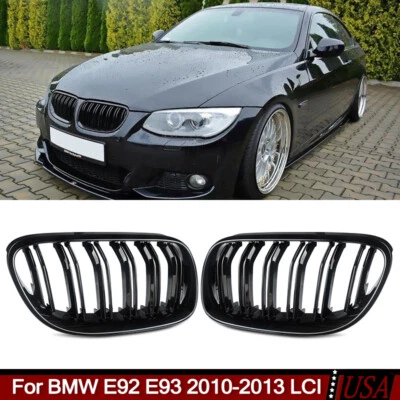 Parrilla delantera negra brillante para BMW E92 E93 328i 335i 2010-2013 cupé Foto 1 de 4