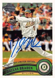 Carta Baseball Dallas Braden firmata 2011 Topps #567 Diamond Factory Athletics) - Foto 1 di 1