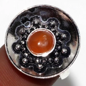 925 Silver Plated-Carnelian Ethnic Gemstone Handmade Ring Jewelry US Size-6.5 U7 - Picture 1 of 3