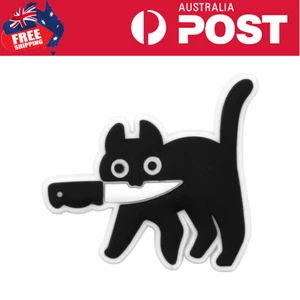 Gato con cuchillo animal para dijes Crocs y Jibbitz - Imagen 1 de 2