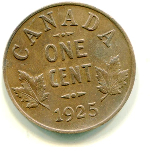 Canada Small Cent 1925 KM-28 Key date nice HG coinlotoct3343 - Picture 1 of 2