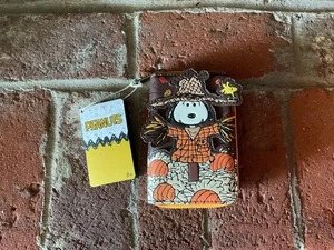 NEW NWT Loungefly Peanuts Snoopy Scarecrow Zip Around Wallet Woodstock Pumpkins - Picture 1 of 7