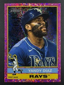 YANDY DIAZ 2025 Topps Heritage #215 Pink Speckle Tampa Bay Rays - Picture 1 of 2