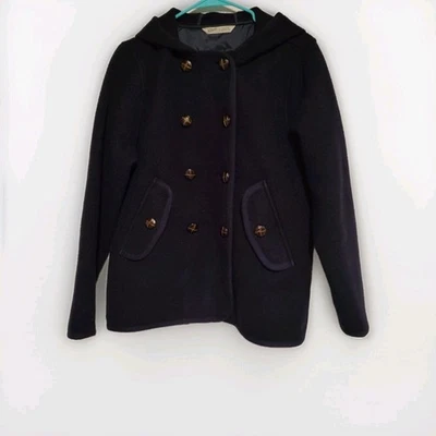 Abrigo con capucha Woolrich azul mezcla de lana Foto 1 de 4