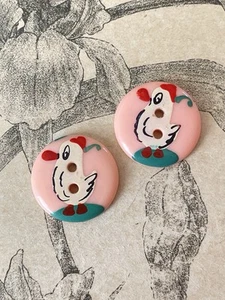 2 Boutons Vintage Canard - Enfant - Couture Mode Collection - Foto 1 di 2