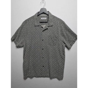 Tommy Bahama 100% Silk Camp Shirt Men’s L – Gray Diamond Pattern Button-Up - Picture 1 of 13