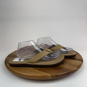 New NWOB Mens Rainbow Sandals 301 Alts Brown Leather Flip Flops Size M 8.5 - 9.5 - Picture 1 of 8