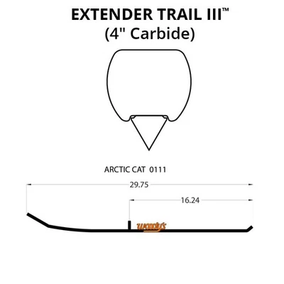 Corredores de carburo Woodys Extender Trail III de techo plano para Arctic Cat Jag 1989-1991 Foto 1 de 2