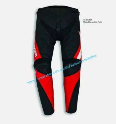 DUCATI RED TROUSER MOTORBIKE LEATHER DUCATI PANTS MOTORCYCLE PANTS MOTOCROSS - Imagem 1 de 4