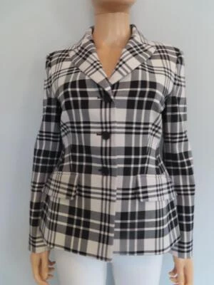 Christian Dior Black/White Plaid Blazer Size F 38/US 6 - Image 1 of 4