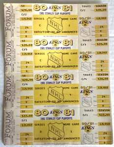 Los Angeles Kings Stanley Cup Playoffs 1981 bloque de entradas de 4 foro de la NHL - Imagen 1 de 7