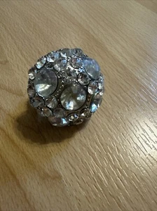 Runder Strass Ring Silber Verstellbar - Bild 1 von 2