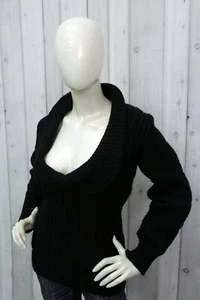 Lee Donna Taglia M Maglione Nero Lana Sweater Pullover Maglia Wool Woman - Foto 1 di 12