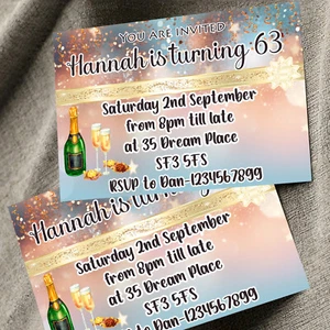 Personalised Adults Birthday Party Invitations 30th 40th 50th Party Invites x10 - Picture 1 of 5